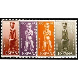 Rio Muni 25/28 1961 Día del Sello Estatuillas indígenas Art MNH Rio Muni 25/28 1961 Día del Sello Estatuillas indígenas Art MNH