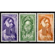 Rio Muni 29/31 1962 Peinado indígena-Máscara Mask MNH