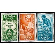 Rio Muni 60/62 1965 XXV Años de Paz Alegoría Enfermera Transporte fluvial Peace MNH