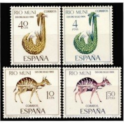 Rio Muni 72/75 1966 Día del Sello Fauna MNH Rio Muni 72/75 1966 Día del Sello Fauna MNH
