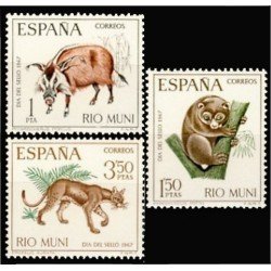Rio Muni 80/82 1967 Día del Sello Fauna MNH Rio Muni 80/82 1967 Día del Sello Fauna MNH