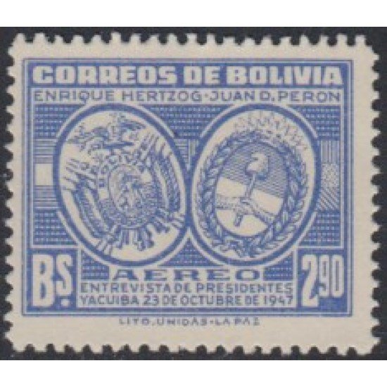 Bolivia A-95 1947 Presidente Perón Escudo MNH