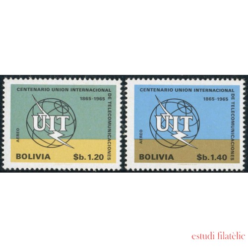 Bolivia A- 272/73  1968 Centenario de la Unión Internacional de Telecomunicaciones MNH