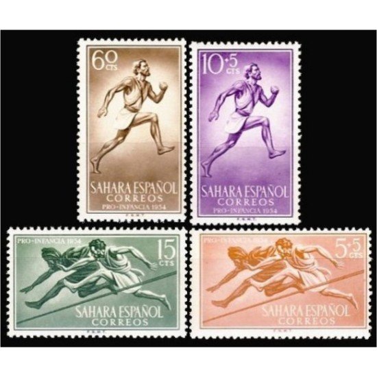 Sahara 112/15 1954 Pro infancia Deportes Sport MNH Sahara 112/15 1954 Pro infancia Deportes Sport MNH