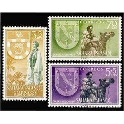 Sahara 130/32 1956 Día del Sello Escudos MNH
