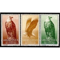 Sahara 139/41 1957 Pro infancia Fauna (águila) Eagle MNH