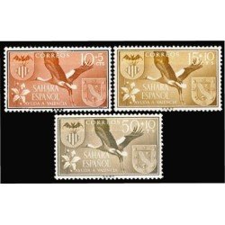 Sahara 146/48 1958 Ayuda a Valencia Fauna (cigüeña) MNH
