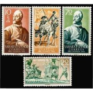 Sahara 149/52 1958 Pro infancia Cervantes - Quijote y Sancho Aventura del león MNH