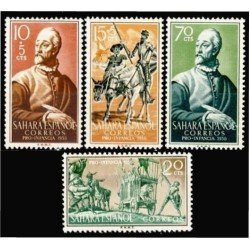 Sahara 149/52 1958 Pro infancia Cervantes - Quijote y Sancho Aventura del león MNH