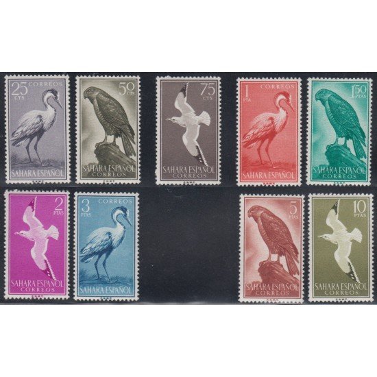Sahara 160/68 1959 Fauna Pajaros Aves Garza Gavilán Gaviota MNH