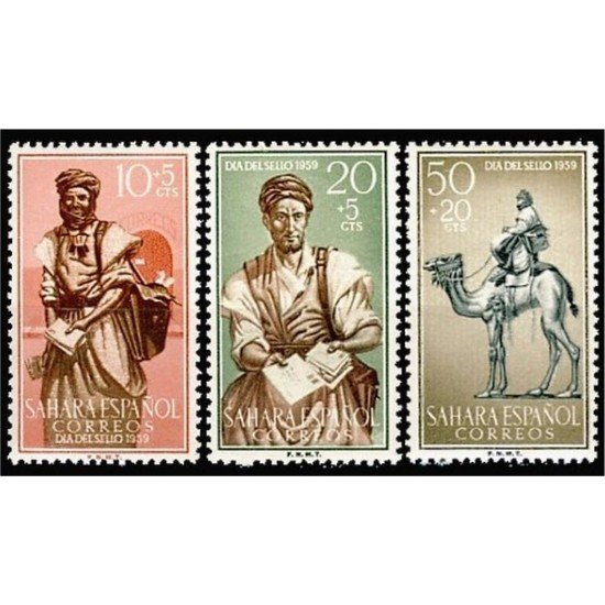 Sahara 169/71 1959 Día del Sello Carteros saharauis MNH