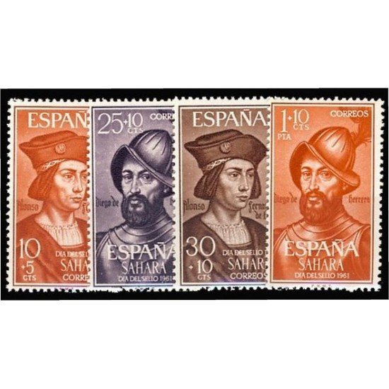 Sahara 197/00 1961 Día del Sello Alfonso Feranadez de Lugo - Diego Garcia de Herrera MNH