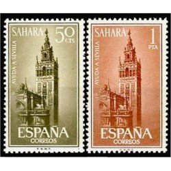 Sahara 215/16 1963 Ayuda a Sevilla La Giralda MNH