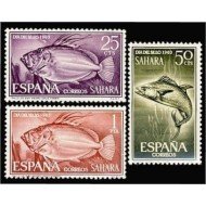 Sahara 222/24 1964 Día del Sello de 1963 Fauna (peces) Fish MNH