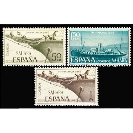Sahara 249/51 1966 Pro infancia Barcos Boat MNH