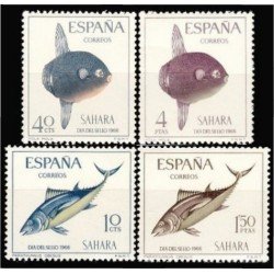 Sahara 252/55 1966 Día del Sello Fauna (peces) Fish MNH Sahara 252/55 1966 Día del Sello Fauna (peces) Fish MNH