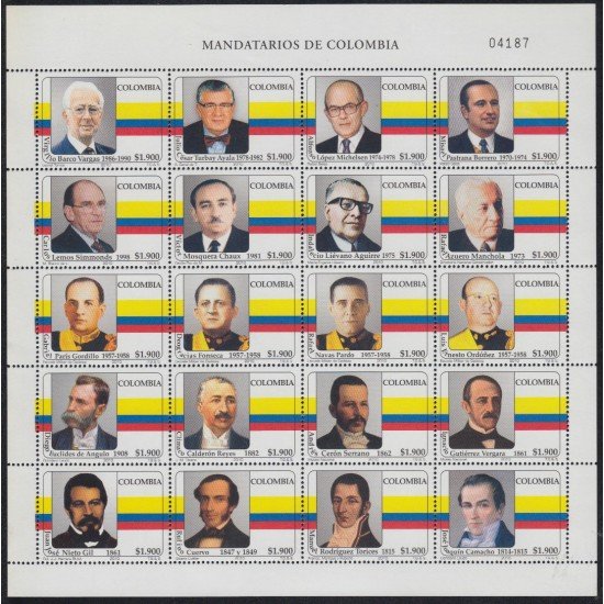 Colombia 1544/63 2010 Presidentes colombianos MNH Colombia 1544/63 2010 Presidentes colombianos MNH