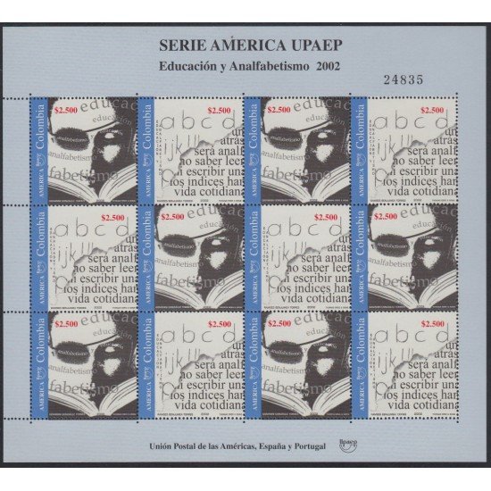 Colombia MP 1178/1179 2002 América UPAEP. Alfabetización MNH Colombia MP 1178/1179 2002 América UPAEP. Alfabetización MNH