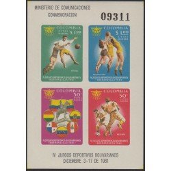 Colombia HB 25 1961 IV Juegos Deportivos Sin goma Colombia HB 25 1961 IV Juegos Deportivos Sin goma