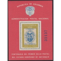 Colombia HB 29a 1968 100 Años del primer sello postal MNH Colombia HB 29a 1968 100 Años del primer sello postal MNH