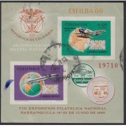 Colombia HB 30 1969 Ex. Filatélica Barranquilla Avión Usado Colombia HB 30 1969 Ex. Filatélica Barranquilla Avión Usado