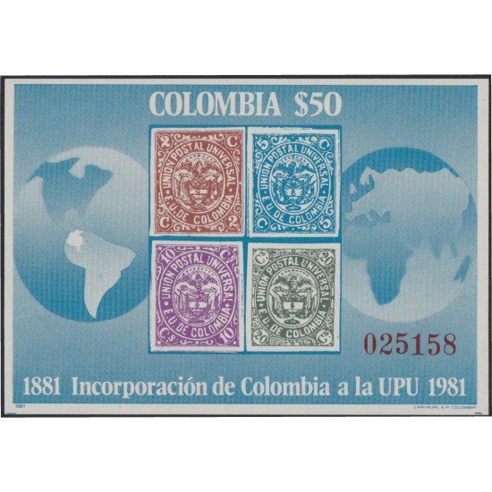 Colombia HB 37 1981 100 Años de incorporación a la UPU MNH Colombia HB 37 1981 100 Años de incorporación a la UPU MNH