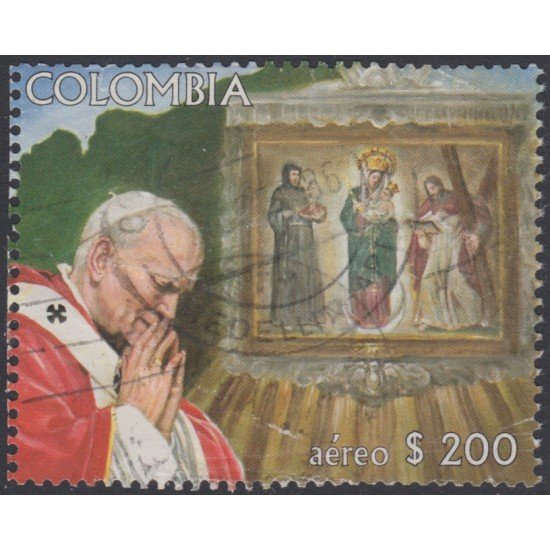 Colombia HB 38 SH 1986 Visita apostólica de SS Juan Pablo II Usado Colombia HB 38 SH 1986 Visita apostólica de SS Juan Pablo II Usado