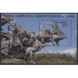 Colombia HB 40 1989 170 Años de la Campaña por la libertad MNH Colombia HB 40 1989 170 Años de la Campaña por la libertad MNH