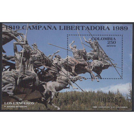 Colombia HB 40 1989 170 Años de la Campaña por la libertad MNH Colombia HB 40 1989 170 Años de la Campaña por la libertad MNH