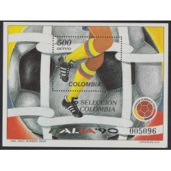 Colombia HB 42 1990 Copa del mundo de fútbol en Italia MNH Colombia HB 42 1990 Copa del mundo de fútbol en Italia MNH