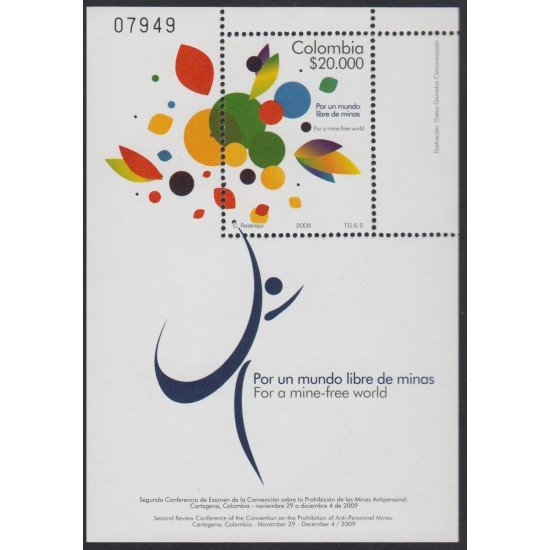 Colombia HB 67 2009 Por un mundo libre de minas MNH