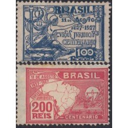 Brasil Brazil 189/90 1927 Centenario de la Fundación de cursos de Derecho MH