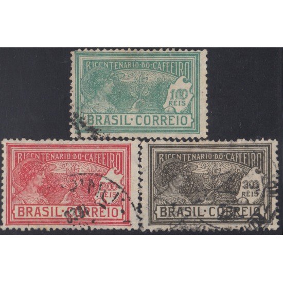 Brasil Brazil 191/93 1927 Bicentenario de la Cultura del Café Usado Brasil Brazil 191/93 1927 Bicentenario de la Cultura del Café Usado