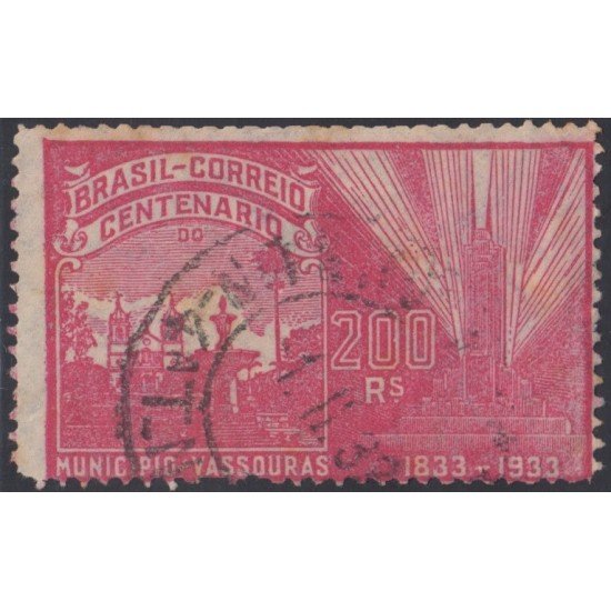 Brasil Brazil 252 1933 100 Años Fundación de la Villa de Vassouras Usado Brasil Brazil 252 1933 100 Años Fundación de la Villa de Vassouras Usado