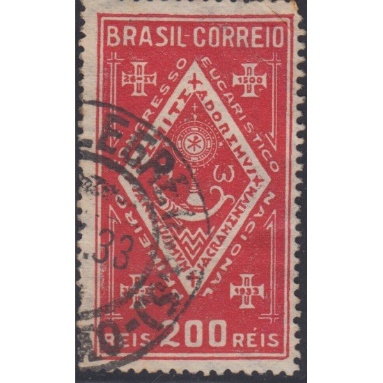 Brasil Brazil 255 1933 I Congreso Nacional eucarístico de Bogotá Usado