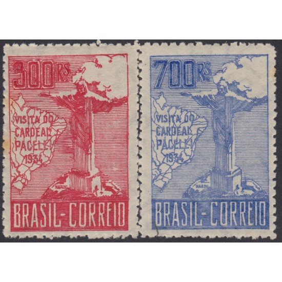 Brasil Brazil 273/74 1934 Visita el Cardenal Pacelli MNH Brasil Brazil 273/74 1934 Visita el Cardenal Pacelli MNH