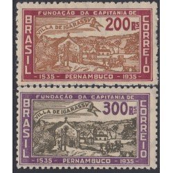 Brasil Brazil 286/87 1935 400 Años de la capitanía de Pernambuco MNH Brasil Brazil 286/87 1935 400 Años de la capitanía de Pernambuco MNH