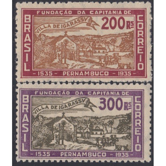 Brasil Brazil 286/87 1935 400 Años de la capitanía de Pernambuco MNH Brasil Brazil 286/87 1935 400 Años de la capitanía de Pernambuco MNH