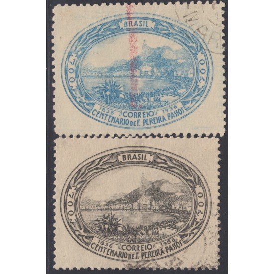 Brasil Brazil 313/14 1936 Centenario de F. Pereira Passos Usado