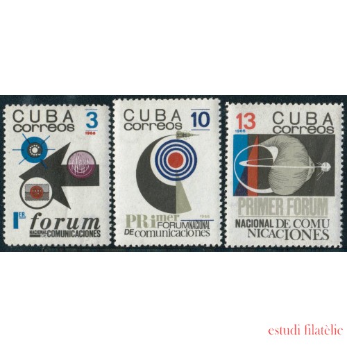 VAR2/S Cuba  Nº 1075/77   1966  Comunicaciones, lujo