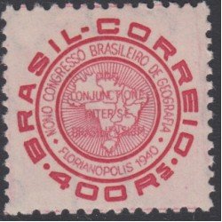 Brasil Brazil 365 1940 IX Congreso brasileño de Geografía MNH Brasil Brazil 365 1940 IX Congreso brasileño de Geografía MNH