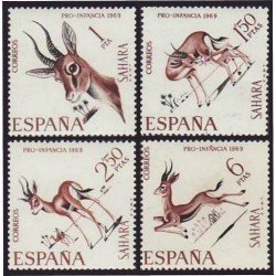 Sahara 271/74 1969 Pro infancia Fauna (gacelas) MNH Sahara 271/74 1969 Pro infancia Fauna (gacelas) MNH
