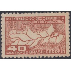 Brasil Brazil 405 1943 4º Centenario del descubrimiento del Río Amazonas MNH Brasil Brazil 405 1943 4º Centenario del descubrimiento del Río Amazonas MNH