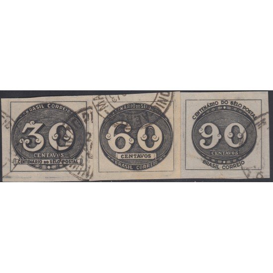 Brasil Brazil 407/09 1943 Centenario de los timbres de Brasil Usado Brasil Brazil 407/09 1943 Centenario de los timbres de Brasil Usado