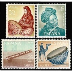 Sahara 275/78 1969 Día del Sello Música Music MNH Sahara 275/78 1969 Día del Sello Música Music MNH