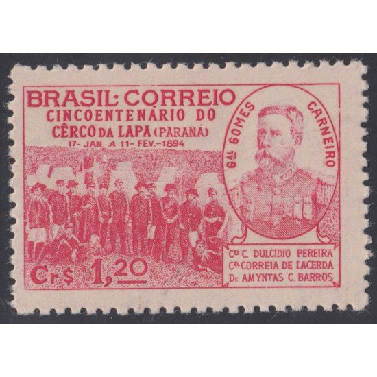 Brasil Brazil 416 1944 Medallón del General Carneiro MNH Brasil Brazil 416 1944 Medallón del General Carneiro MNH