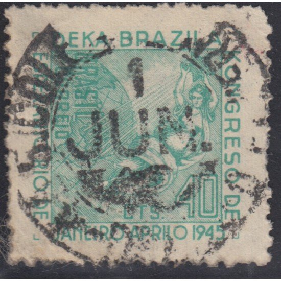 Brasil Brazil 423 1945 10º Congreso de esperanza de Río de Janeiro Usado Brasil Brazil 423 1945 10º Congreso de esperanza de Río de Janeiro Usado