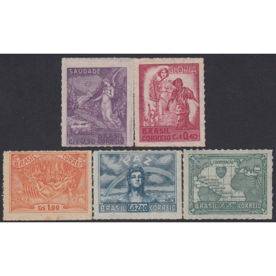 Brasil Brazil 425/29 1945 Victoria de Naciones Aliadas MNH Brasil Brazil 425/29 1945 Victoria de Naciones Aliadas MNH