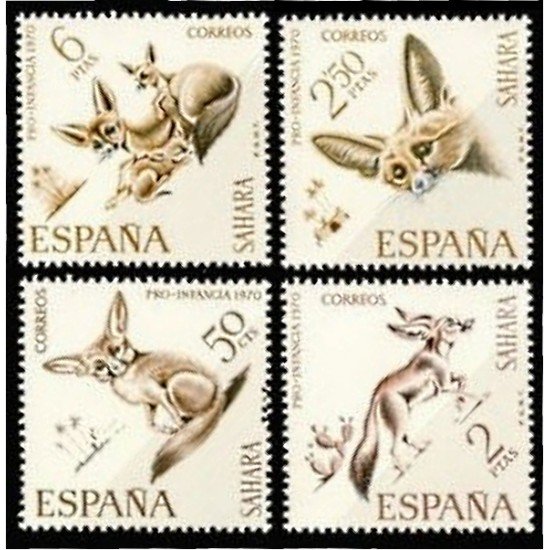 Sahara 279/82 1970 Pro infancia Fauna (fenec) MNH