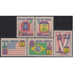 Brasil Brazil 432/36 1945 Regreso de Italia de soldados brasileños MNH Brasil Brazil 432/36 1945 Regreso de Italia de soldados brasileños MNH